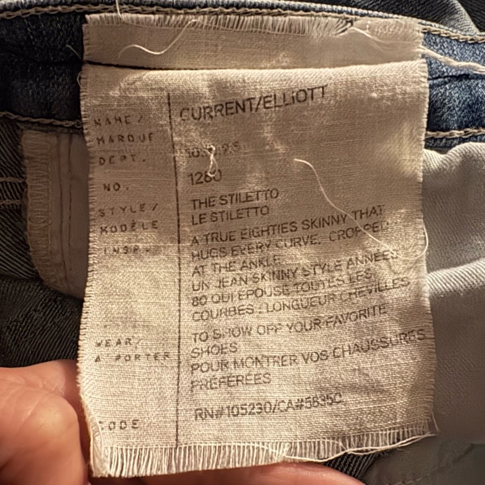✨ Current/Elliott ✨ The Stiletto Skinny Ankle Super Vintage Repair Size 27 - Picture 7 of 10